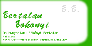 bertalan bokonyi business card