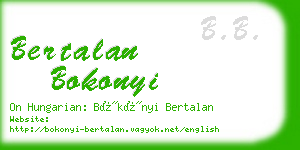 bertalan bokonyi business card